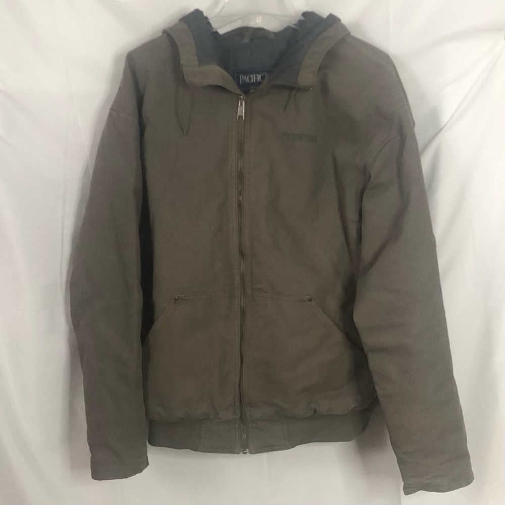 Men's Pacific Trail Olive Insulated Hooded Work Jacket Size L